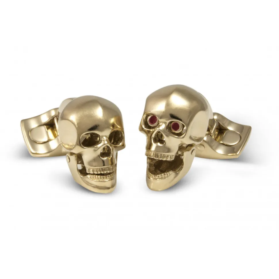 Skull Head Cufflinks In A Gold Finish