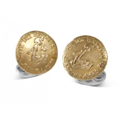 Sterling Silver 230 Coin Cufflinks - D&F Crest
