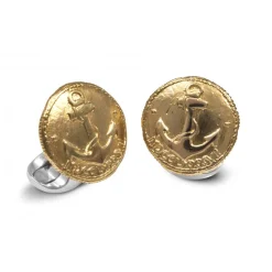 Sterling Silver 230 Coin Cufflinks - Anchor