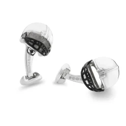 Sterling Silver American Football Helmet Cufflinks