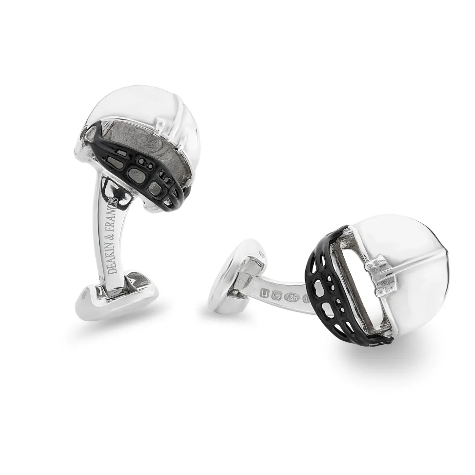 Sterling Silver American Football Helmet Cufflinks