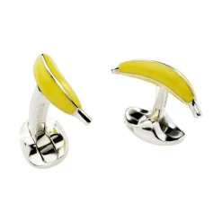 Sterling Silver Banana Cufflinks