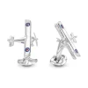 Sterling Silver Biplane Cufflinks with Rotating Propeller