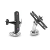 Sterling Silver Black Biplane Cufflinks with Silver Propeller