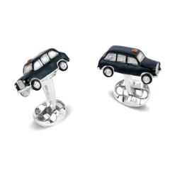 Sterling Silver Black Cab Cufflinks