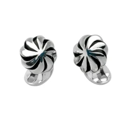 Sterling Silver Black Enamel Pumpkin Knot Cufflinks