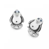 Sterling Silver Black Spinel Penguin cufflinks