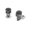 Sterling Silver Black Spinel Skull Cufflinks