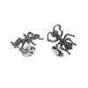 Sterling Silver Black Spinel Ant Cufflinks