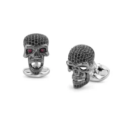 Sterling Silver Black Spinel Skull Dress Set