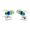 Sterling Silver Blue And Turquoise Horn Beetle Cufflinks