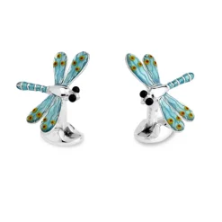 Sterling Silver Blue Dragonfly Cufflinks