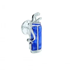 Sterling Silver Blue Golf Bag Lapel Pin