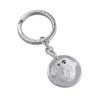 Sterling Silver Border Terrier Keyring With Sapphire Eyes