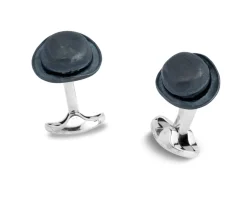 Sterling Silver Bowler Hat Cufflinks