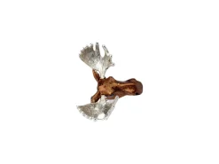 Sterling Silver Brown Moose Head Cufflinks