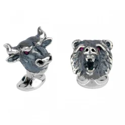 Sterling Silver Bull & Bear Dress Set