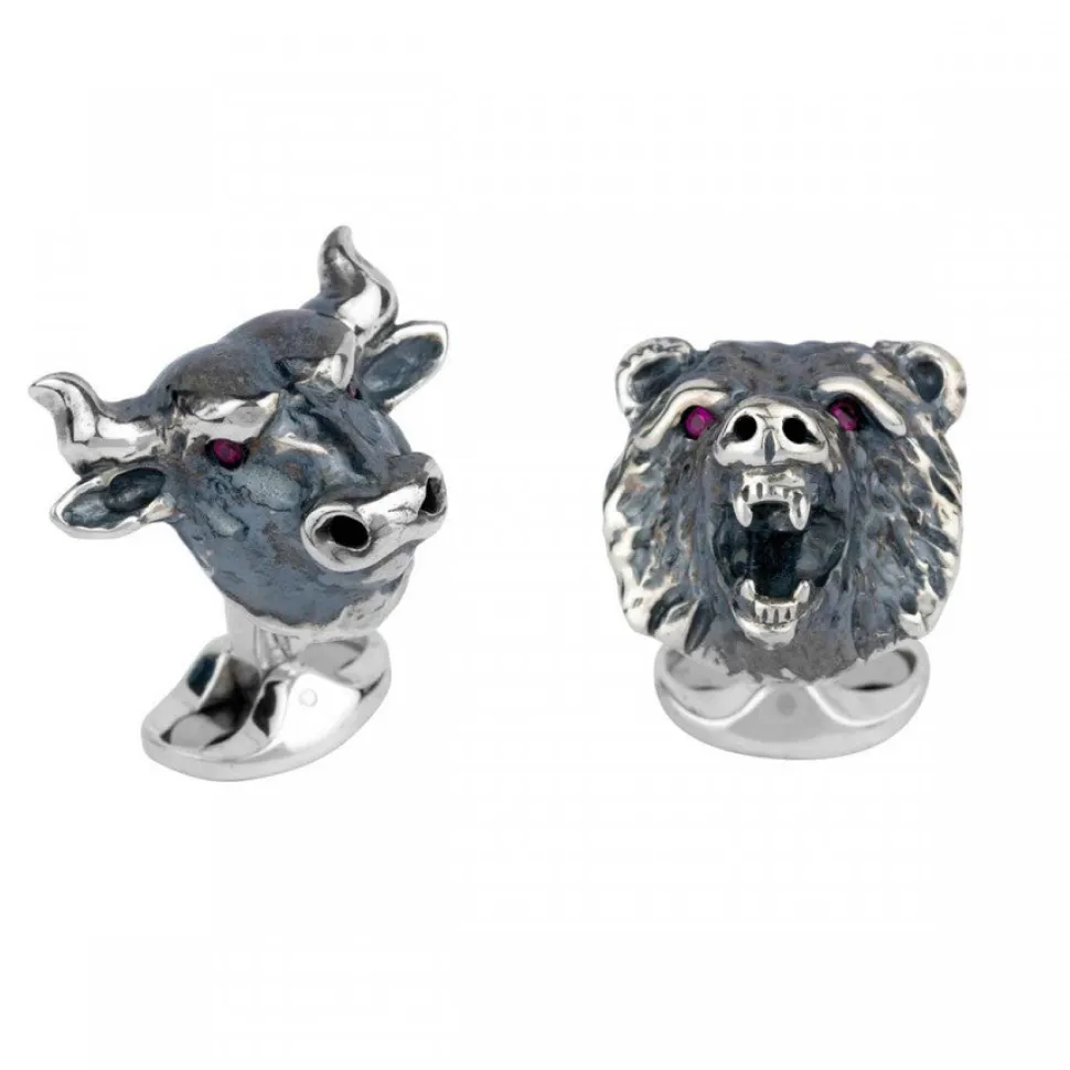 Sterling Silver Bull & Bear Dress Set