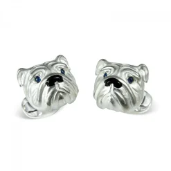 Sterling Silver Bulldog Cufflinks