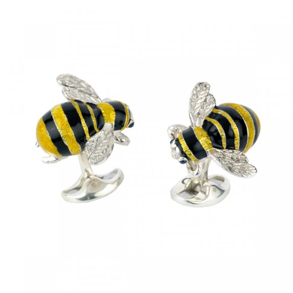 Sterling Silver Bumble Bee Cufflinks