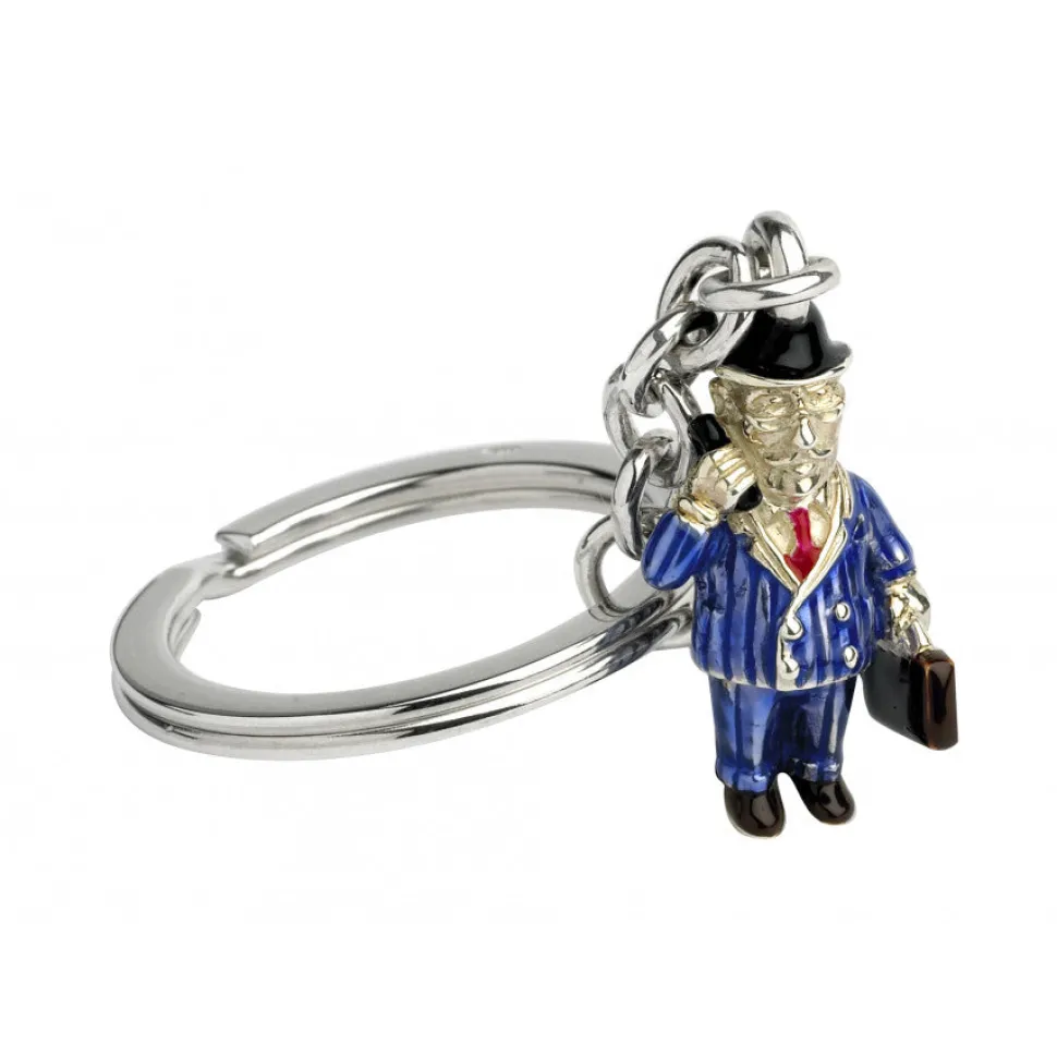 Sterling Silver Businessman Keyring