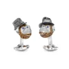 Sterling Silver Chimpanzee With Hat Cufflinks