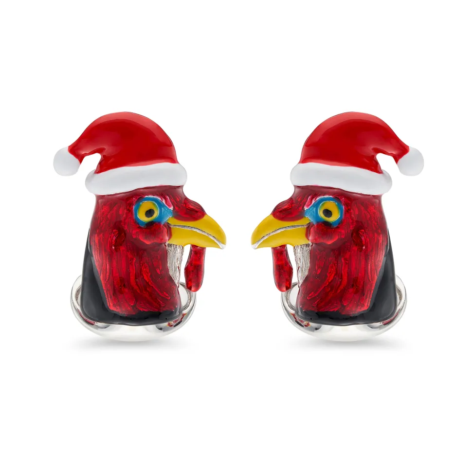 Sterling Silver Christmas Turkey Cufflinks