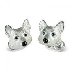 Sterling Silver Corgi Dog Cufflinks