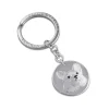 Sterling Silver Corgi Keyring With Sapphire Eyes