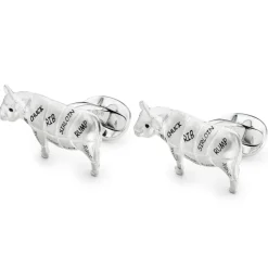 Sterling Silver Cow with Cuts of Meat Cufflinks