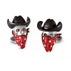 Sterling Silver Cowboy Skull Cufflinks