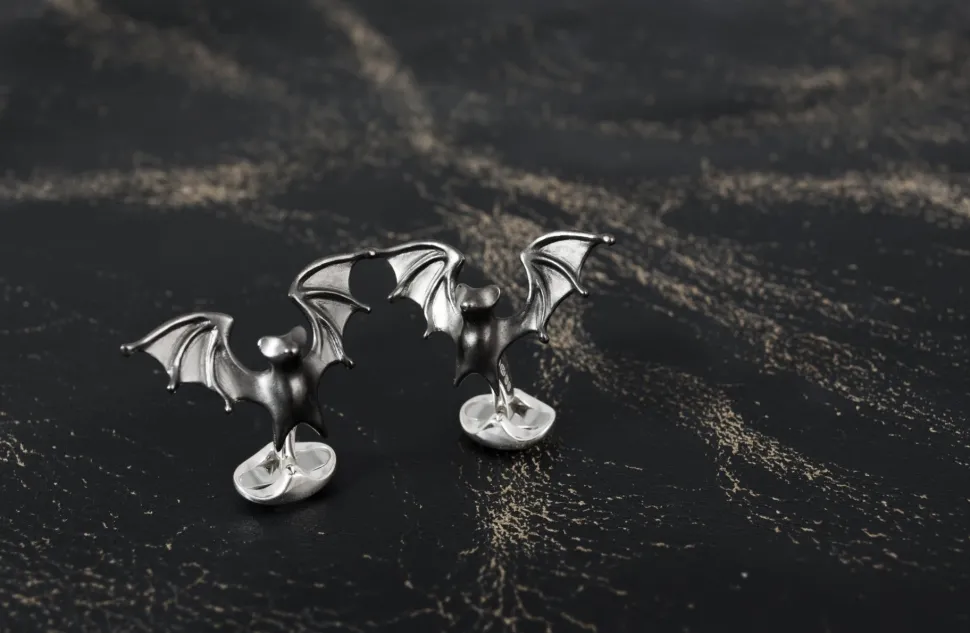 Sterling Silver 'Creepy' Bat Cufflinks