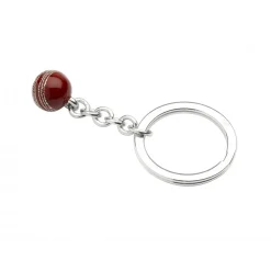 Sterling Silver Cricket Ball Keyring