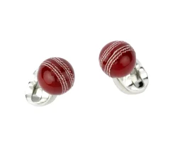 Sterling Silver Cricket Ball Cufflinks