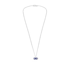 Sterling Silver Criss Cross Bar Enamel Royal Pendant