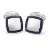 Sterling Silver Cufflinks With Purple Enamel Border