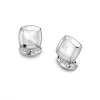 Sterling Silver Cushion Cufflinks with White Mother-of-Pearl Inlay