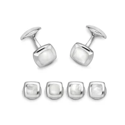 Sterling Silver Cushion Mother Of Pearl Dress Set
