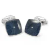 Sterling Silver Deep Blue Enamel Cufflinks