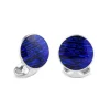 Sterling Silver Deep Blue And Black Cufflinks