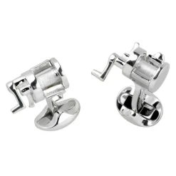 Sterling Silver Deep Sea Fishing Reel Cufflinks
