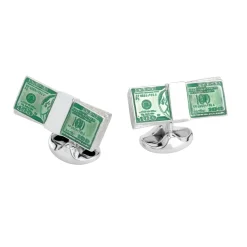 Sterling Silver Dollar Bill Cufflinks