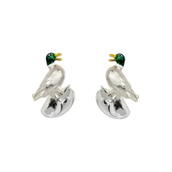 Sterling Silver Duck Cufflinks