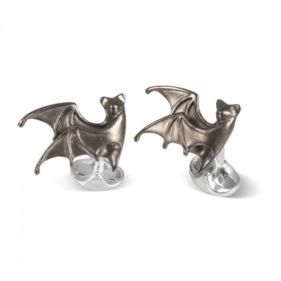 Sterling Silver 'Eerie' Bat Cufflinks