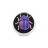 Sterling Silver Embroidered Light And Dark Purple Bug Lapel Pin