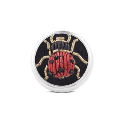 Sterling Silver Embroidered Ladybird Lapel Pin