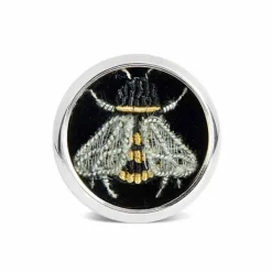 Sterling Silver Embroidered Bee Lapel Pin