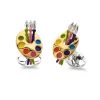 Sterling Silver Enamel And Gold Plate Paint Brush Pallet Cufflinks
