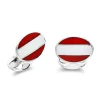 Sterling Silver Enamel Austrian Flag Cufflinks
