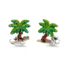 Sterling Silver Enamel Palm Tree Cufflinks